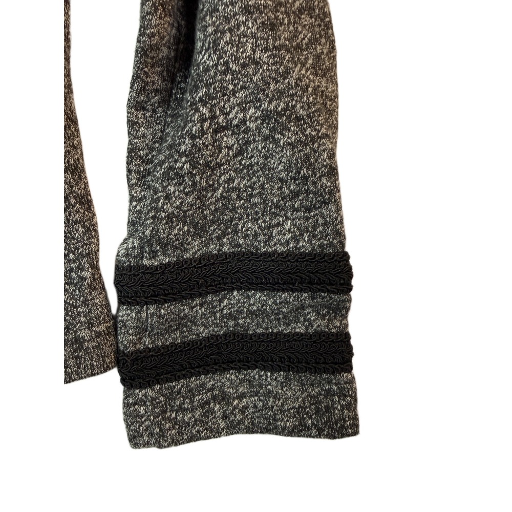 Tommy Hilfiger Military Band Top Womens L Gray Marled Metal Button Dark Academia - Picture 7 of 8